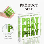 Green Room Decor, Inspirational Christian Gifts for Women, Green Dorm Bathroom Room Decoration, Office Decor for Women, Acrylic Office Desk Accessories Decoration Wall Art Sign - Pray through it - Image 2