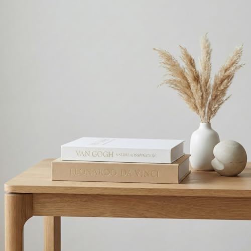 Aesthetic Decorative Books - Set of 2 Linen Boxes with Gold Lettering, Enhance Your Coffee Table, Bookshelf or Mantle Decor - Fake/Faux Books for Home Decoration, Photo & Keepsake Storage - Image 5