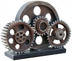 Industrial Steampunk Gear Train Figurine, Cog Wheel Statue, Resin Model, Home Bar Décor Ornament 7.7" H Copper - Image 7