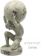 Lukitas Atlas Holding Up World Statue and Sculpture, Resin 11.5'' - Image 3