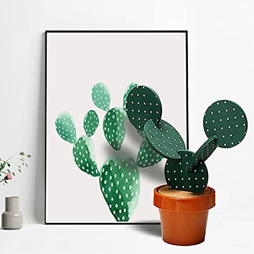 Cactus Coasters Set for Drinks of 6 Pieces,Funny Coasters Cactus Gift with Flowerpot Holder for Home Office Bar Decor - Image 6