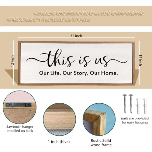 comurdyoThis is us Wall Decor Sign 32'' x 12'' Wood - Image 2