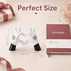 Black White Resin Cartoon Heart Hand Figurine Minimalist Home Decor - Image 4