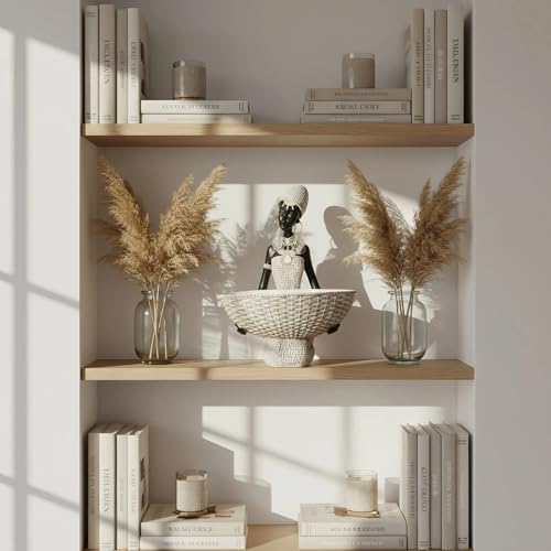 Lescafita Ivory White African Woman Seated Statue with Earrings - Image 6
