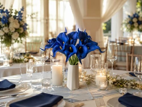 Mandy's 20pcs Royal Blue Calla Lily Artificial Flowers - Image 5