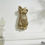 GUSFREUD Vintage Gold Animal Heads Sculptures Wall Art - Resin Faux Cat for Home Wall Decor, Cat Wall Hanging Decoration for Living Room, Bedroom & Kitchen, Unique Gift Idea - Image 6