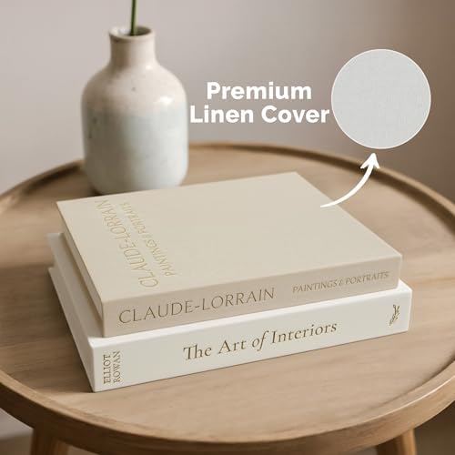 Vine Creations Decorative Books - Set of 2 Linen Hardcover Boxes with Storage - Aesthetic Fake Books for Decoration for Home, Shelf, Bookshelf Decor, Coffee Table Decor, as Storage or Keepsake Box - Image 3