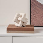 3-Link Knot Resin Travertine Decor, Coffee Table Book Shelf Decoration - Image 3