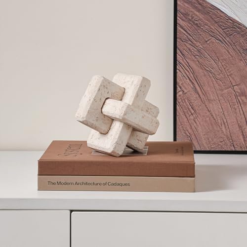 3-Link Knot Resin Travertine Decor, Coffee Table Book Shelf Decoration - Image 3