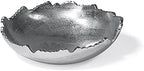 Red Co. 8.75” Silver Moon Decorative Metal Torn Hammered Asymmetrical Centerpiece Bowl with Pointed Edges by RedCo