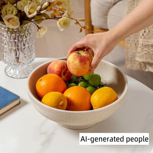 Large Decorative Fruit Bowl,10.43" Modern Snack Candy Bowl Beige - Image 4