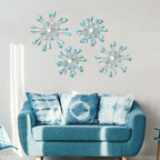 Hicarer 4 Pcs Starburst Wall Decor, Bling Metal Wall Art, Blue - Image 6