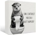 Funny Otter Bathroom Decor - Otter Gifts Wooden Box Sign, Funny Bathroom Decor, Otter Gifts for Otter Lovers, 8 X 8 Inches by Unknown