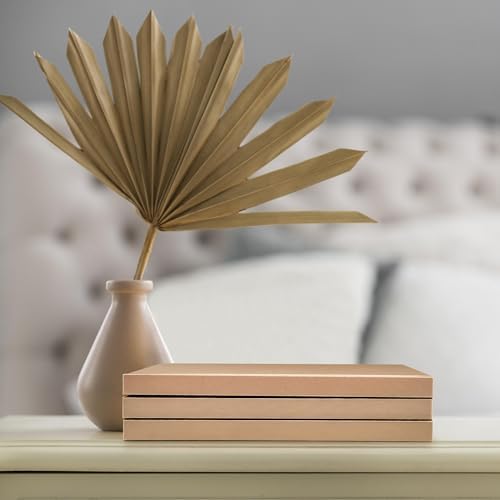 Decorative Book Set | Large Linen Covered Book Set | Set of 3 Real Fabric Hardcover Book for Decor | Fashion Designer Books | Home Decor Coffee Table Set | Shelves Decor | Large Journal (Gold) - Image 5