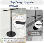STWWO Hand Towel Holder, Height Adjustable 12.4"-16.7" Towel Stand, Black - Image 4