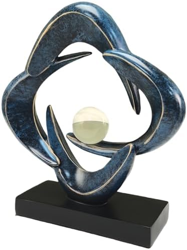 Modern Home Decor Abstract Decorative Sculpture Decorations for Living Room Dining Room Office, Resin Art Statues Coffee Table Bookshelf Decor Accents (Blue) - Image 2
