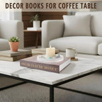 Decorative Book Set with Tray, Linen Coffee Table Books Decor - Image 2