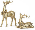 DN DECONATION 2pcs Gold Christmas Reindeer Figurines, Table Christmas Decor by DNDECONATION