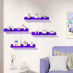 upsimples 4 Pcs 15" Acrylic Shelves for Wall Decor and Display, Purple - Image 2