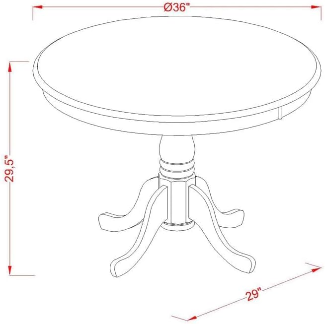East West Furniture AMT-ABL-TP Antique Kitchen Dining Table - Image 3