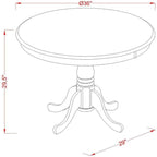 East West Furniture AMT-LBL-TP Antique Modern Kitchen Table - Image 3