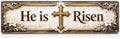 Love You, Bye – Vintage Metal Wall Sign, Metal Signs, Hallway Entryway Door Signs Decor, 16 X 4 Inch Aluminum Rustic Wall Art, Farmhouse Style Hanging Plaque for Decoration (1, He is Risen-Gold, M) by Unknown