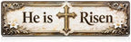 Love You, Bye – Vintage Metal Wall Sign, Metal Signs, Hallway Entryway Door Signs Decor, 16 X 4 Inch Aluminum Rustic Wall Art, Farmhouse Style Hanging Plaque for Decoration (1, He is Risen-Gold, M) by Unknown