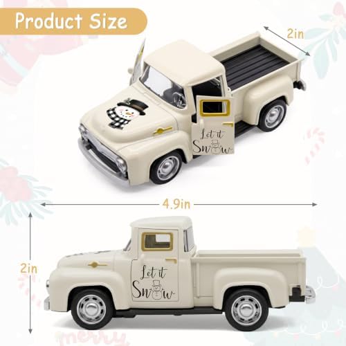 Christmas Truck Decor, Snowman Winter Tabletop Farmhouse Decorations - Image 3