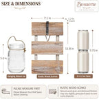 Rustic Mason Jar Sconces Wall Decor, Brown, Set of 2 - Image 2