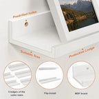 24inch Long Floating Shelves for Wall Decor, 5-Set Shelves with Lip, White - Image 4