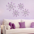 Hicarer 4 Pcs Starburst Wall Decor, Bling Metal Wall Art, Purple - Image 5