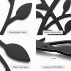 Meltset Metal Tree Leaf Wall Decor, Vine Olive Leaf Branch Wall Art, Black Metal Art, Wrought Iron Scroll Wall Decor, Decorative Wall Sculpture Above Bed, Living Room,Bathroom,Indoor Outdoor(L/Black) - Image 3