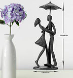 Loving Couple Under Umbrella Bronze Sculpture, Handcrafted Art Metal Statue Romantic Art Iron Statue 6th 11th 20th 40th 50th for Couple - Image 6