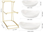 jessie 3 Tier Ceramic Fruit Bowls for Kitchen Counter with Metal Rack, Fruit Basket with Stand, Porcelain Bowls for Fruit Vegetable Bread Candy Snack Nuts Dessert Cake Tray (White 3 Layer) - Image 6