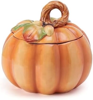 Fitz and Floyd Fall Harvest 8-Inch Pumpkin Cookie Jar by FitzandFloyd