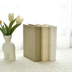 DECOR4SEASON Modern Linen and Wood Decorative Faux Book Boxes Set of 3,10" - Image 7