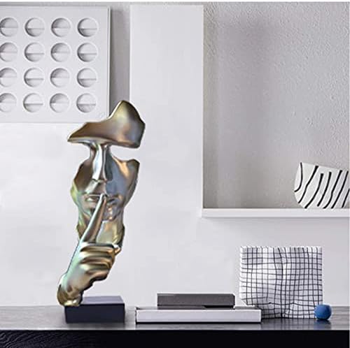 aboxoo Abstract Statues Silence is Gold Decorative Objects (Silver) - Image 3