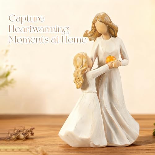 Mother Daughter Figurine, Mom and Child Resin Statue, Sentimental Family Love Sculpture, Tabletop Home Decor, Mother's Day Decor - Image 3