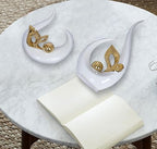 2 PCS White Gold Home Decor Accent Ceramic Statue Abstract Sculptures Centerpieces Mid Century Modern Decor for Tables Coffee Table top Decorations for Living Room Desktop Shelf Dining Room Kitchen - Image 6