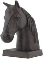Horse Decorative Bookend Vintage Cast Iron Decor Heavy Book Ends Door Stop Unique Horse Head Statues Home Decor, Ideal for Reading Room Living Library Office Shelf Desk Decor by LONGRUNHOME