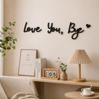 Love You Bye Sign Above Door: Wooden Wall Decor Living Room, Farmhouse Entryway Sign, Boho Home Decor, Valentine's Day Gift for Family (Black) - Image 2
