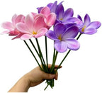10 pcs Pink&Purple Artificial Plumeria Flowers with Stems,13" Real Touch - Image 6