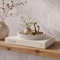 Decorative Concrete Tray & Book Decor Set - Scalloped Tray & Linen Box by ZICOTO