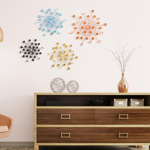 Blulu 4 Pcs Starburst Wall Decor, Mid Century Wall Art, Bling Metal Decor - Image 6