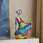 Octdays Art Female Sculpture Figurine, Colorful Yoga Statue for Home Decor - Image 2