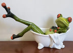 VVGIFTS Frog Figurines Cute Craft Resin Frog Statue for Home Bathroom Decor by VVGIFTS