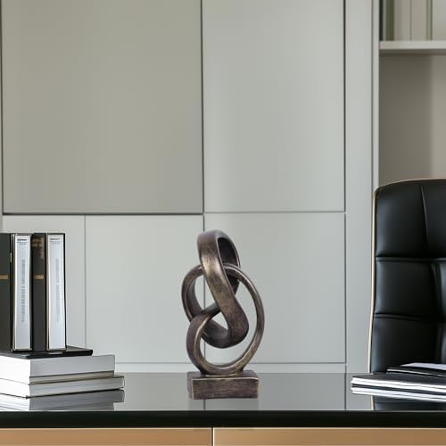 Abstract Bronze Rope Knot Statue, Geometric Decor, Living Room Coffee Table Bookshelf countertop Bronze Decor, Office Coffee Table entryway entryway Desktop Decor. - Image 4