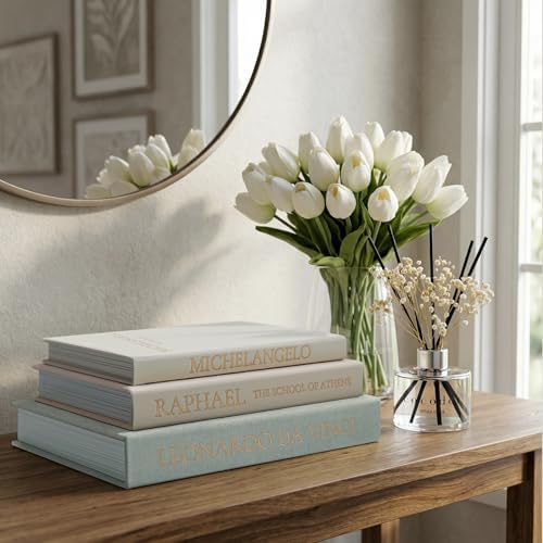 Linen Faux Book Box Set of 3, Decorative Books for Shelves, Fake Books for Decoration with Secret Compartment, Modern Aesthetic Table Decor, Linen Covered Hollow Book Box (GreyGreen-Beige-White) - Image 4