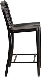 Flash Furniture Gael Commercial Grade 2 Pack 24" High Black-Antique Gold Metal - Image 5