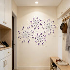 ZEXUIRU 4 Set Silver Starburst Wall Art for Home Decor Metal Bling Crystal Rhinestones Sunburst Wall Decor Sparkling Rhinestone Art Accent -Purple 13in/11.8in/9.8in/9.8in - Image 6